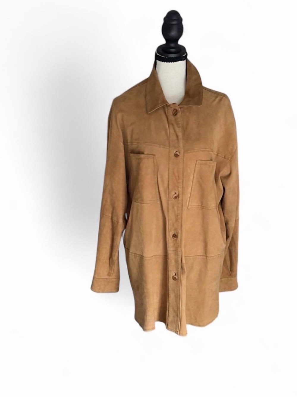IVONNE El Corte Inglés Tan Genuine Suede Shirt Jacket EU 42